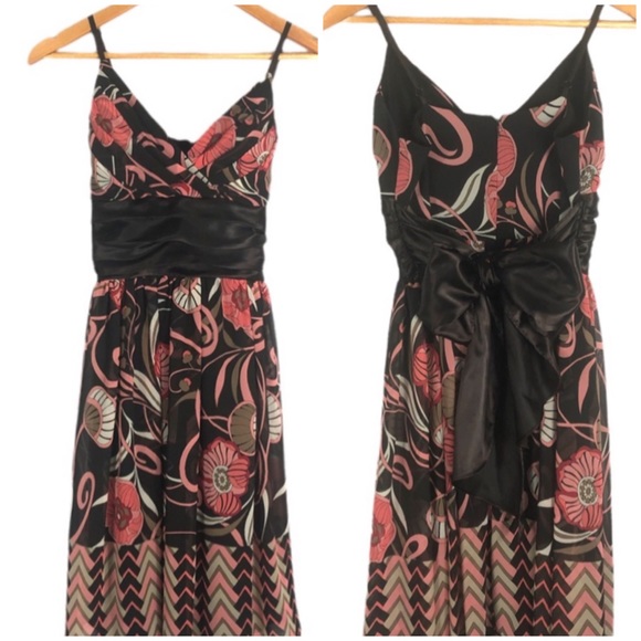 Studio Y Dresses & Skirts - 🔥Clearance Studio Y Sundress Coral Print FloralAccented Brown Sash